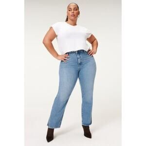 Good American Good Boy Split Hem Jeans Size 15.